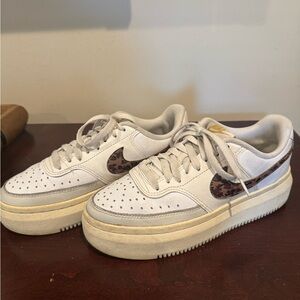 Nike Cream and Brown Platform Sneakers